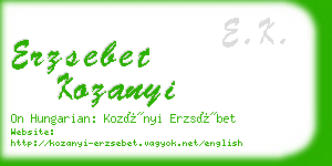 erzsebet kozanyi business card